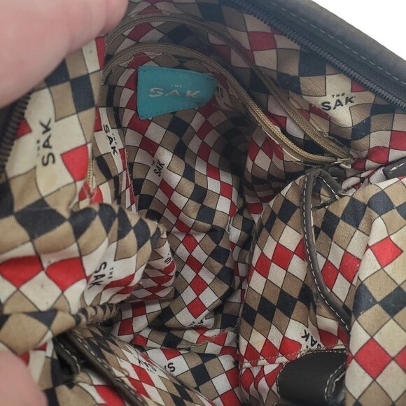 THE SAK Brown Crochet Braided Recycled Bottles Purse Shoulder Bag Pocketbook - Picture 7 of 7